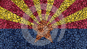 Mosaic Tiles Painting of Arizona Flag