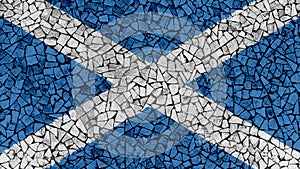 Mosaic Tiles Painting of Scotland Flag