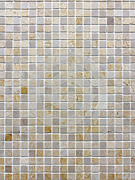 Mosaic tiles texture for background. Beige ceramic tile mosaic