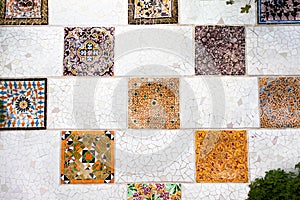 The mosaic tiles wall