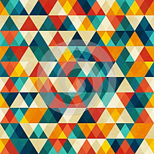 Mosaic triangle seamless pattern