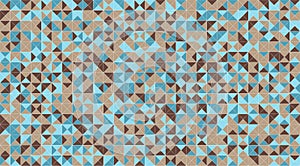 Mosaic triangle tiles flooring or wall decoration for wallpaper. Architecture design pattern material texture background, 3d