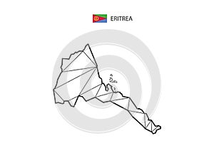 Mosaic triangles map style of Eritrea isolated on a white background. Abstract design for vector