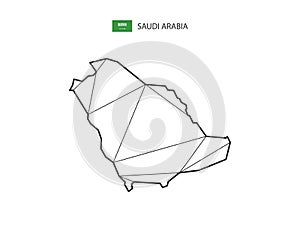 Mosaic triangles map style of Saudi Arabia isolated on a white background.