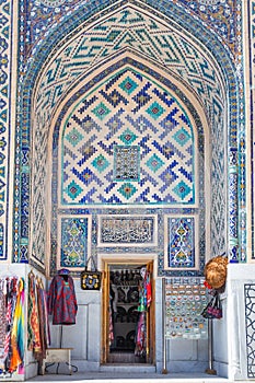 Mosaic in Ulugh Beg Madrasah in Samarkand, Uzbekistan