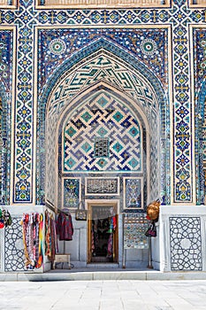 Mosaic in Ulugh Beg Madrasah in Samarkand, Uzbekistan