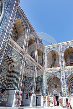 Mosaic in Ulugh Beg Madrasah in Samarkand, Uzbekistan