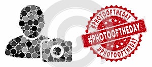 Mosaic User Photo with Grunge Hashtag Photooftheday Stamp