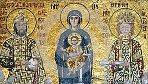 Mosaic of Virgin Mary and Jesus Christ