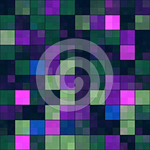 Mosaic wall - dark background of colored rectangular abstractions. 3d illustration clipart