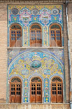 Mosaic wall of Golestan palace, Tehran, Iran
