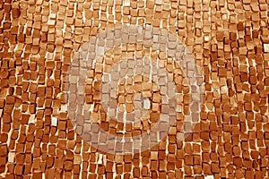Mosaic wall texture in orange color