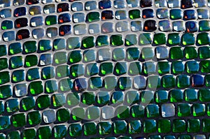 Mosaic work in a checkerboard, mosaic in sculpture
