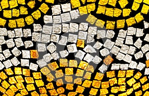 Mosaic in yellow and white