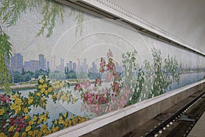 Mosaic of Yonggwang station, Pyongyang Metro