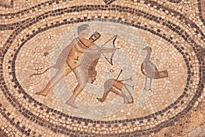 Mosaics at the ancient city of Volubilis in Morocco under the sunlight