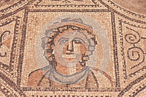 Mosaics at the ancient city of Volubilis in Morocco under the sunlight