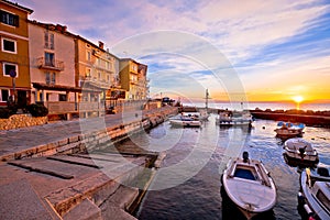 Moscenicka draga village waterfront at dawn photo