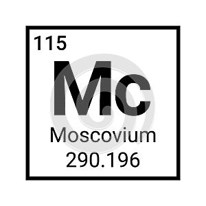 Moscovium periodic table element icon vector illustration