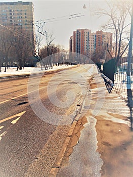 Moscow, April, 2020 road