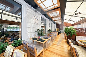 MOSCOW - AUGUST 2014: Interior of the Japanese restaurant