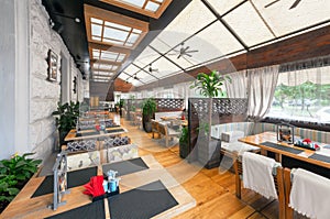 MOSCOW - AUGUST 2014: Interior of the Japanese restaurant