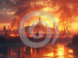 Moscow is burning in fire
