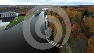 Moscow canal in autumn afternoon