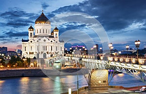 Moscow - Cathedral of Christ the Savior, Russia at night