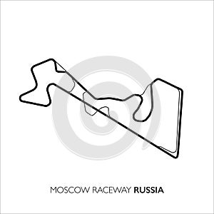Moscow circuit, Russia. Motorsport race track vector map