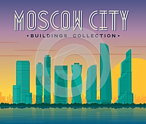 Moscow city buildings vector illustration