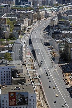 Moscow city center. Birds eye view.