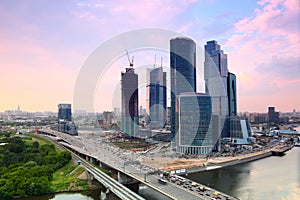 Moscow City complex of skyscrapers