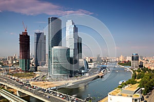 Moscow City complex of skyscrapers in Moscow