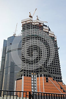 Moscow-City, construction of the skyscraper Mercury City Tower