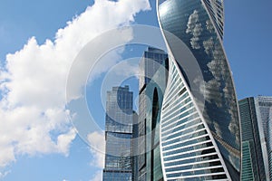 Moscow City. Fragments of skyscrapers