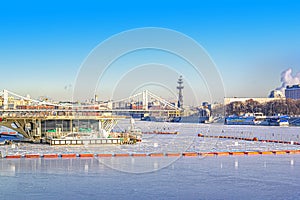 Moscow city. Helipad on Frunze Embankment