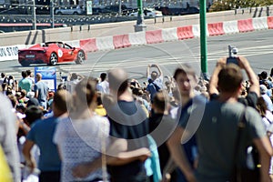 Moscow City Racing Red racing car Ferrari high speed Heat