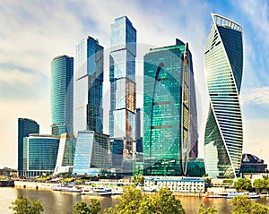 Moscow City skyline.