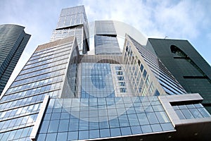 Moscow city skyscraper blocks