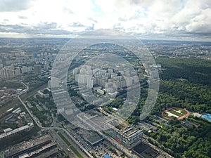 Moscow city. View from the Ostankino Tower in the autumn