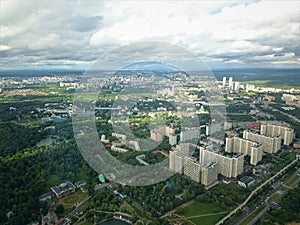 Moscow city. View from the Ostankino Tower in the autumn