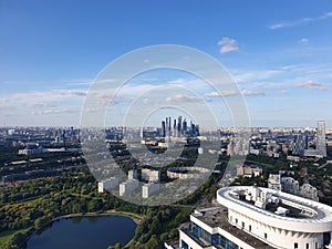 A Moscow City wide overview from the skyscrappers` roof