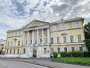 Moscow, Demidov`s estate of 18 century in Gorokhovsky lane, 4 in the summer in cloudy day