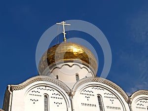Moscow. A dome Nicholas The Wonderworker`s church at the Tver Outpost