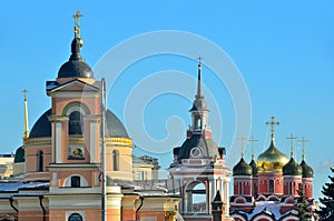 Moscow, domes of ancient churches on Varvarka street