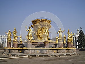 Moscow, fountain on main exhibition center