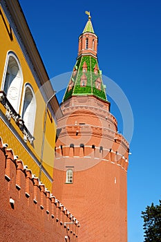 Moscow, a fragment of the Kremlin wall