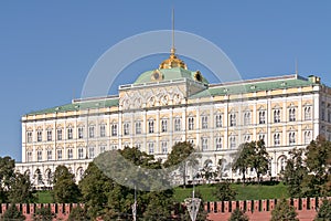 Moscow. Grand Kremlin Palace. Facade. Parade residence of president of Russian Federation.