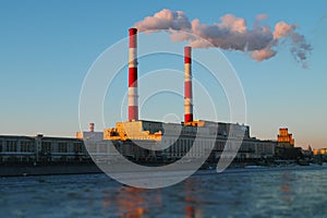 Moscow heating plant background